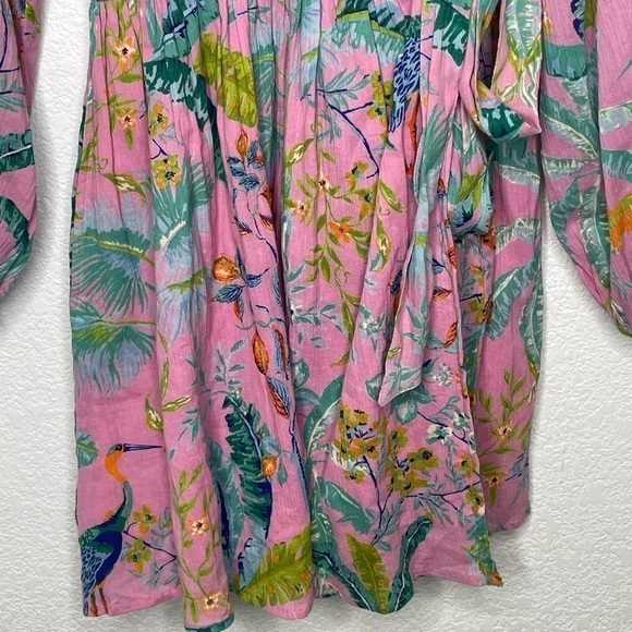 Banjanan dress mini NWT sz M pink floral wrap - Picture 4 of 10